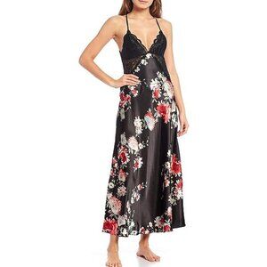 In Bloom by Jonquil Floral Gown Slip Maxi Dress Size M Lace Sexy Romantic Flowy